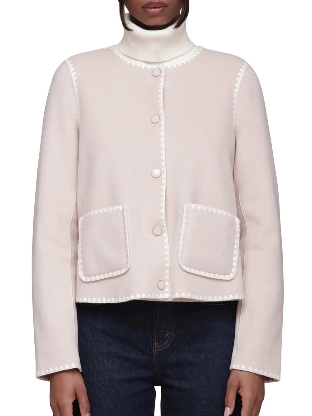 $120 bagatelle contrast stitch jacket